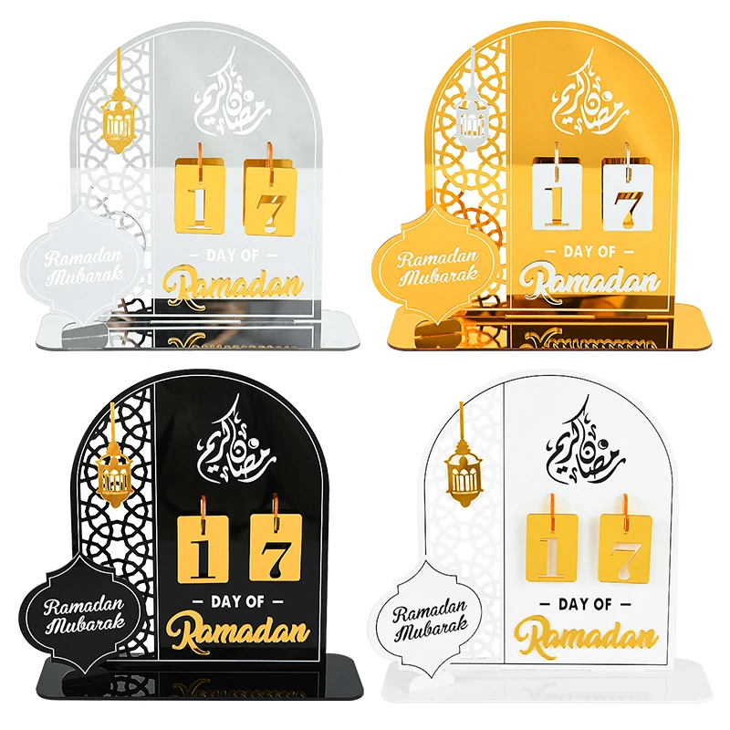 

Календарь Рамадан обратного отсчета, акриловый орнамент Eid Mubarak, семейное украшение для дома, исламское искусственное украшение, подарки 2024