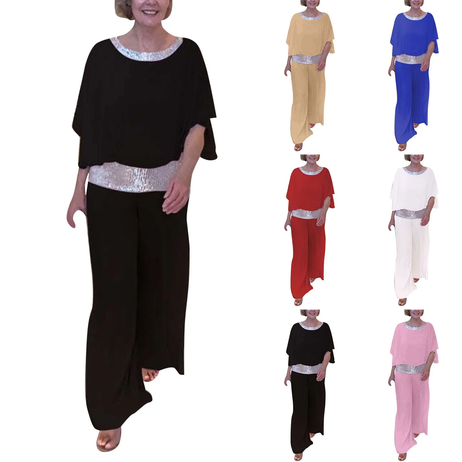 

Женский винтажный комплект из 2 предметов, блузка и брюки свободного покроя с широкими штанинами в стиле пэчворк