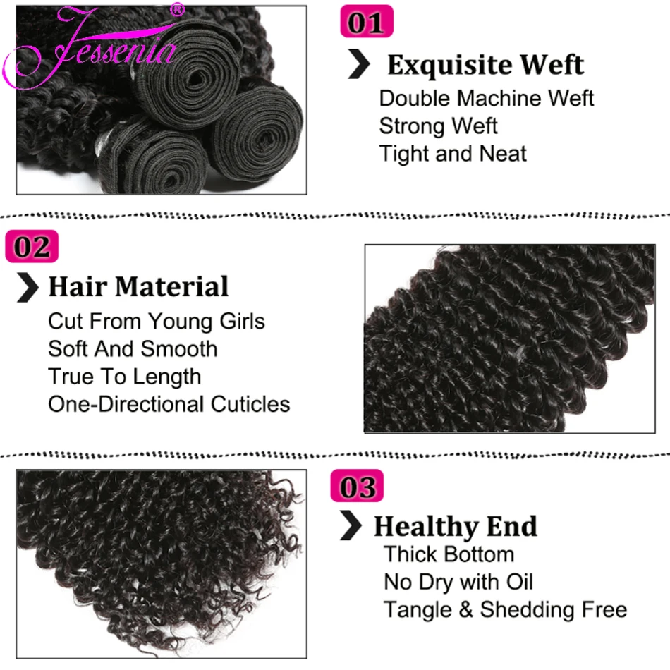 Tissage Mongolian Raw Kinky Curly 3 4Bundle Deals Virgin Hair Extension 8-26Inch 100% Real Human HairWeave human hair extensions