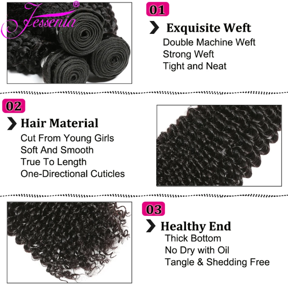 real Human HairWeave, 3 Bundle, 4 ofertas do pacote