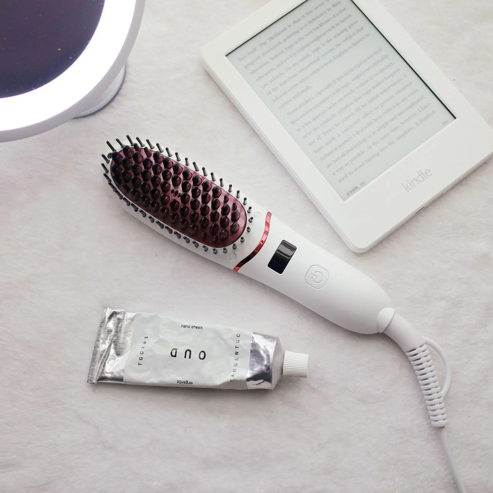 Hair Straightener Brush Men Beard Comb Straighting brush Ceramic Hair Curler Comb Straighteners Curling Iron Bru
