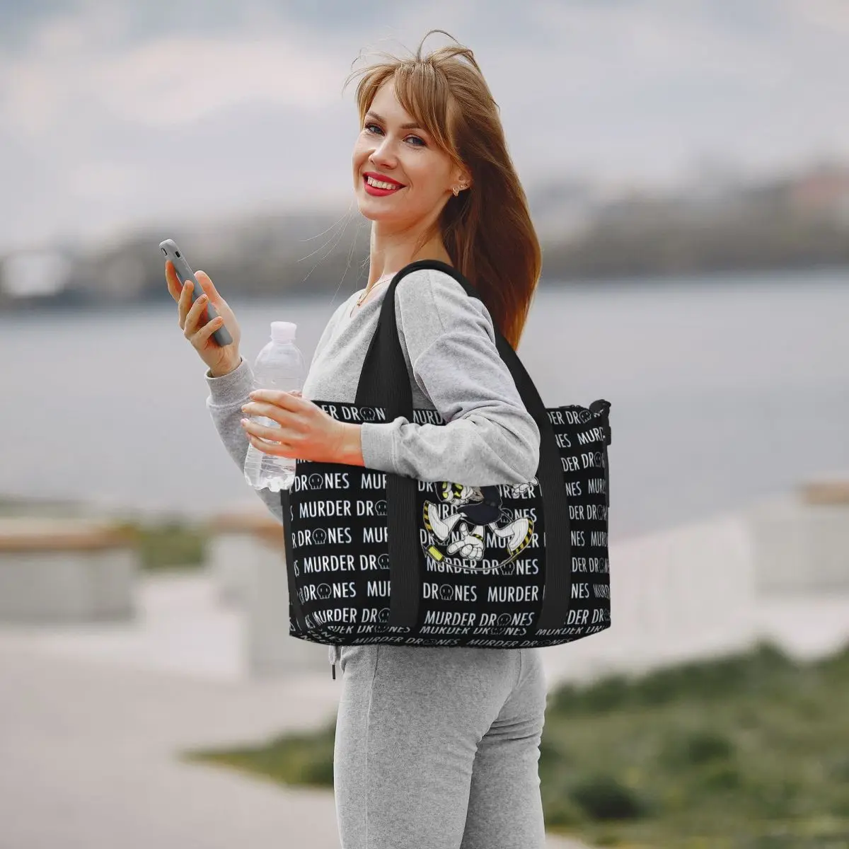 Movies Murder Drones Anime Tote Bag Women Large Capacity Games Beach Gym Shoulder Travel Bag