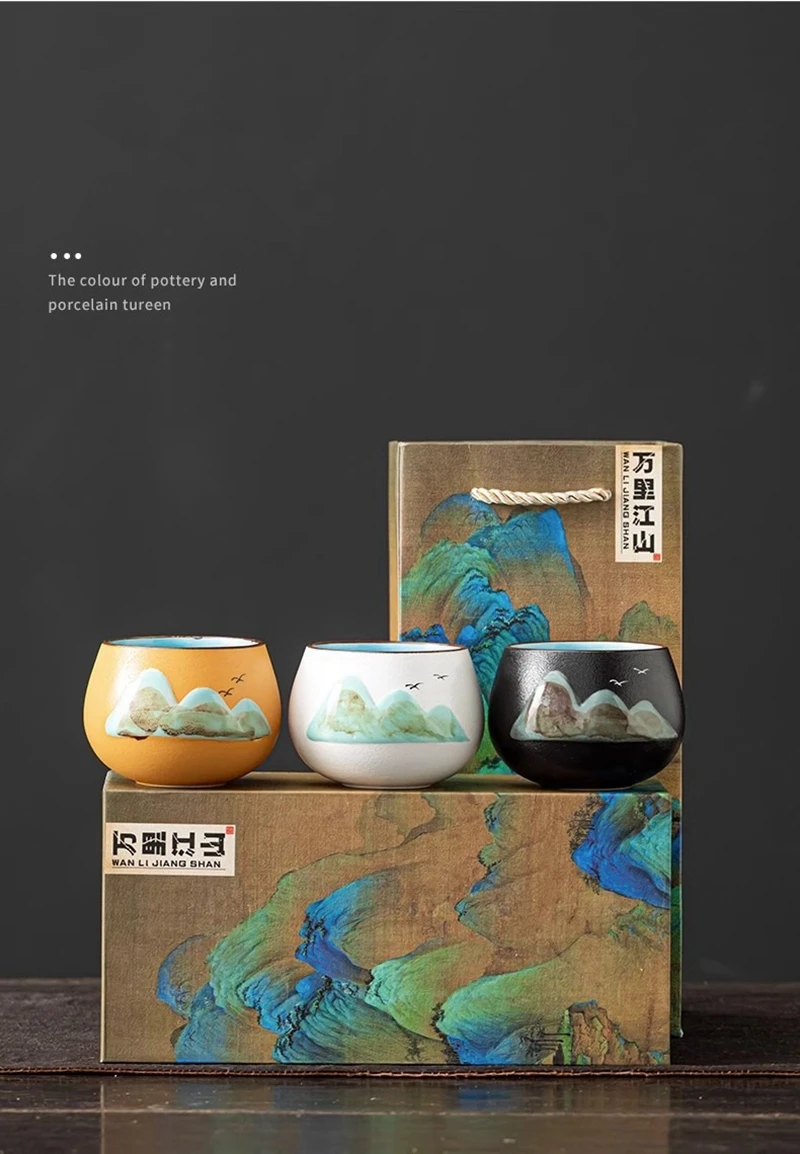 Gift Box 1 Set, Espresso Cups,Japanese Ceramic Tea Cup, Porcelain Tea Bowl, Pottery Coffee Mug, Teacup Mugs, Coffee Cups