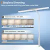 Desk Lamp, 3 Colors Stepless Dimming LED Desk Lamps for Home Office Adjustable Memory Desk Light with Clamp Touch Control 3