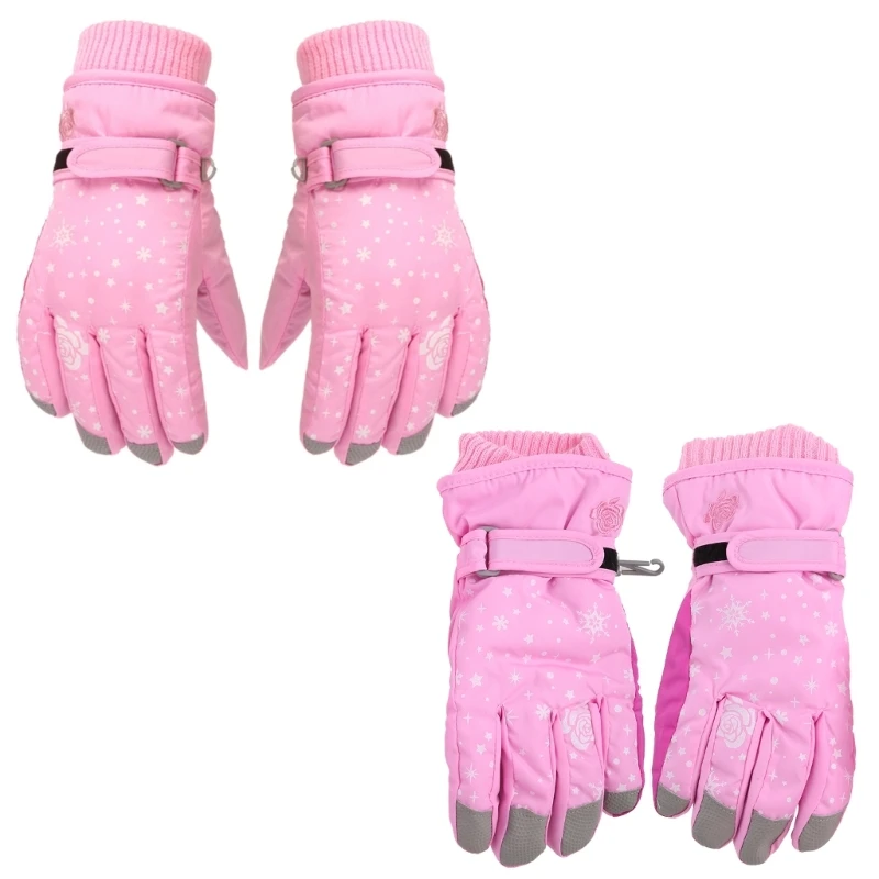 

Q0KB Children Skiing Cycling Gloves Thick Warm Mittens Waterproof Snowboard Gloves