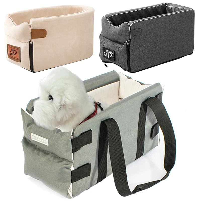 Portable Pet Dog Car Seat Central Control Nonslip Dog Carriers Safe Car  Armrest Box Booster Kennel Bed For Small Dog Cat Travel