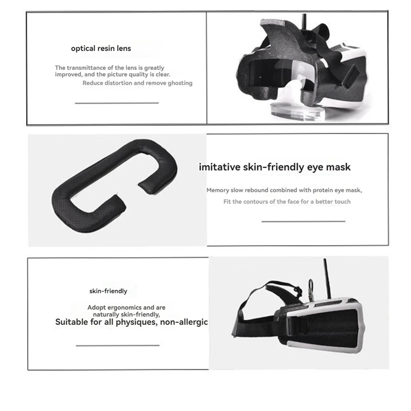 Lunettes FPV 5.8G 7 pouces avec récepteur 40CH, écran HD 1280x800 pour drone, affichage en fonctionnement