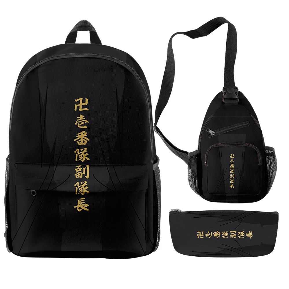 

Popular Trendy Anime Tokyo Revengers 3D Print 3pcs/Set pupil School Bags Trendy Travel Laptop Backpack Chest Bag Pencil Case