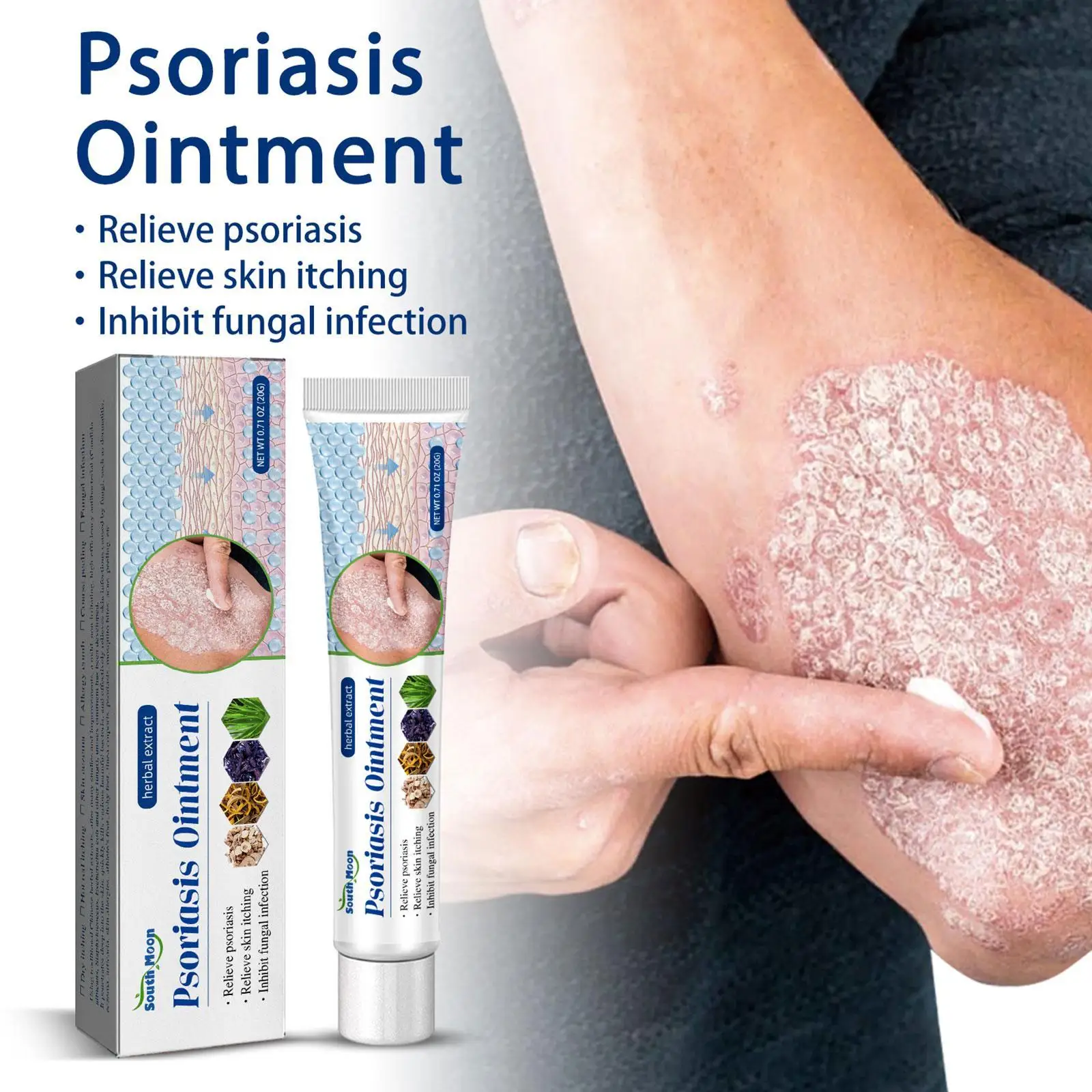 Herbal Psoriasis Treatment Cream Antibacterial Anti-itch Dermatiti Eczema Urticaria Alergy Skin Ointment Beauty Health Body Care skin care ointment antibacterial anti fungal cream