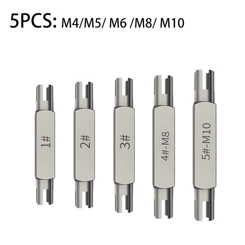

5PCS Broken Head Taps Set Hex Double Head Screw Tap Extractor M4/M5/M6/M8/M10 For Screw Remove Tools Damaged Screw Extractor