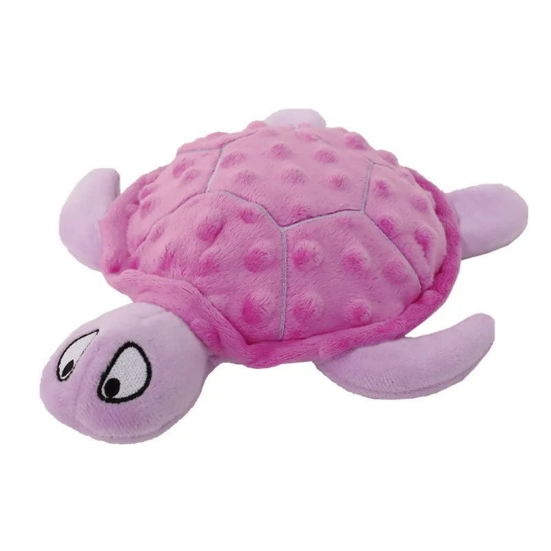 Dog Squeaky Toys Turtle Shape Plush Dog Cat Toy No Stuffing Crinkle Interactive Chew Toys for Small Large Dogs Puppy Plaything 5
