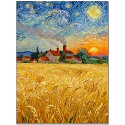 Van Gogh Starry Night Diamond Painting Rhinestone Mosaic Embroidery Wall Art Decor Gift - 50x70cm Round (WE4416)