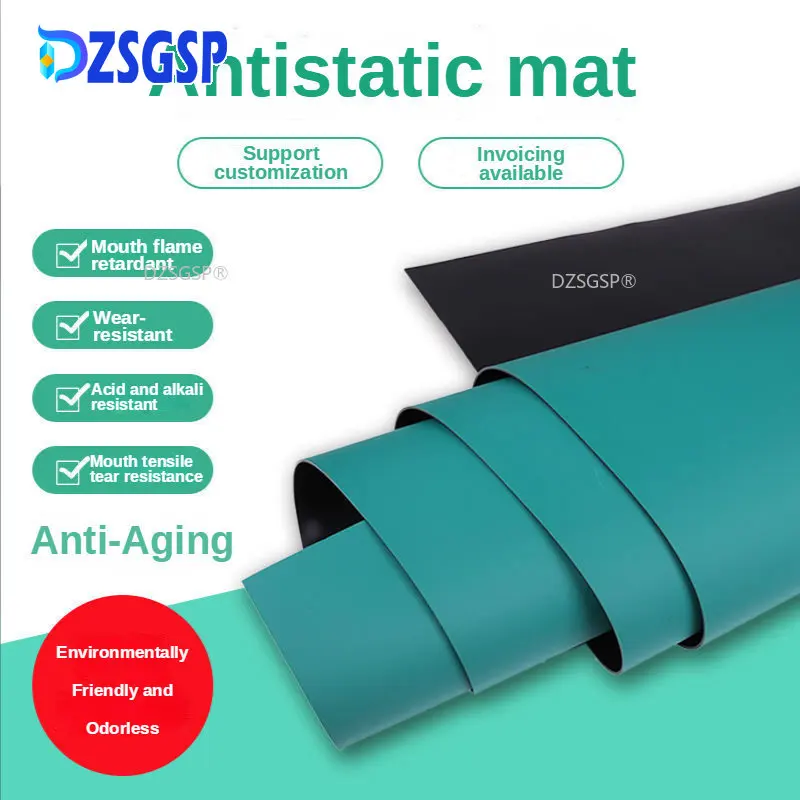 

DZSGSP Rubber Work Maintenance Table Mat Rubber Mat Green Laboratory Tablecloth Floor Mat 1000*500*2mm Static Electricity Mat