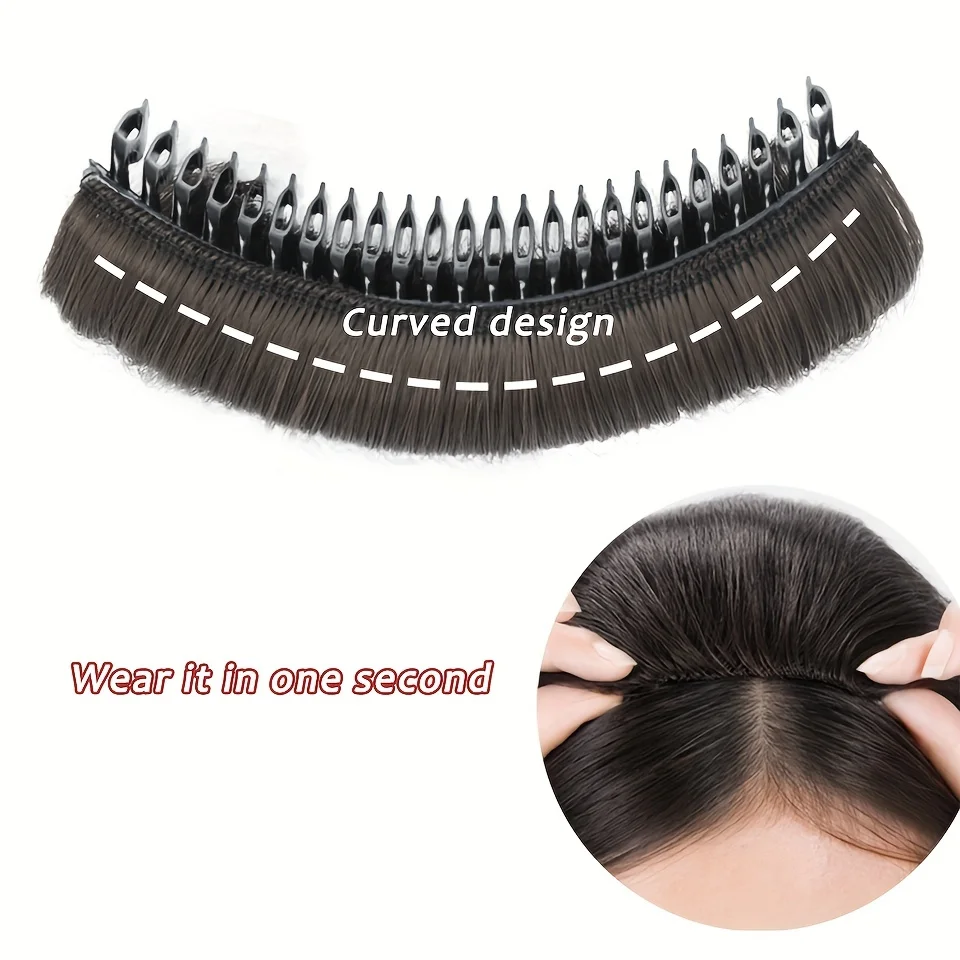 OLACARE Synthetic Bangs Hair Clip in Bangs Hair Extensions Bang Copper Fake Bangs Fringe with Temples for Women Daily