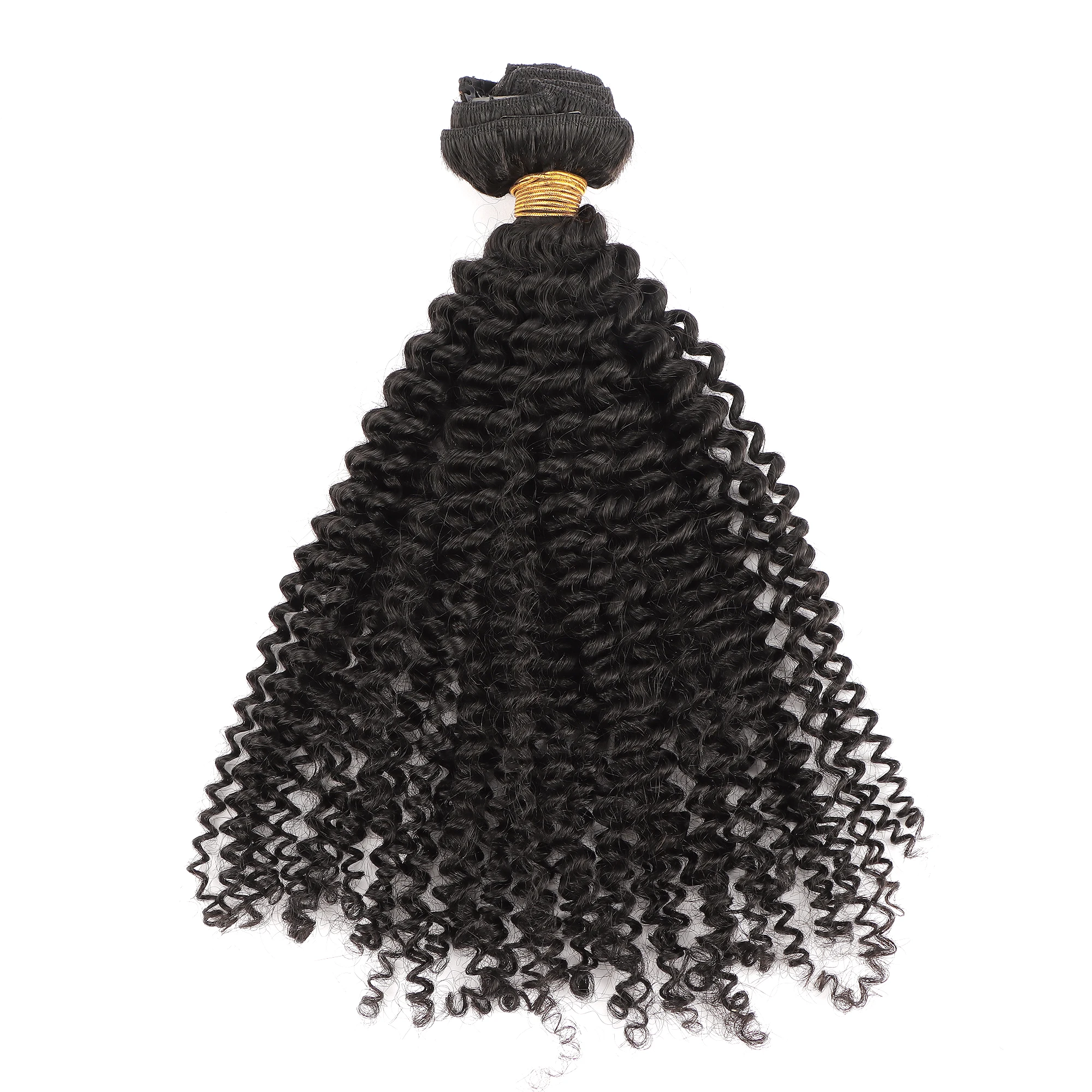 AHVAST Jerry curly 100g clip in weft hair extension natural color human hair virgin weft extensions