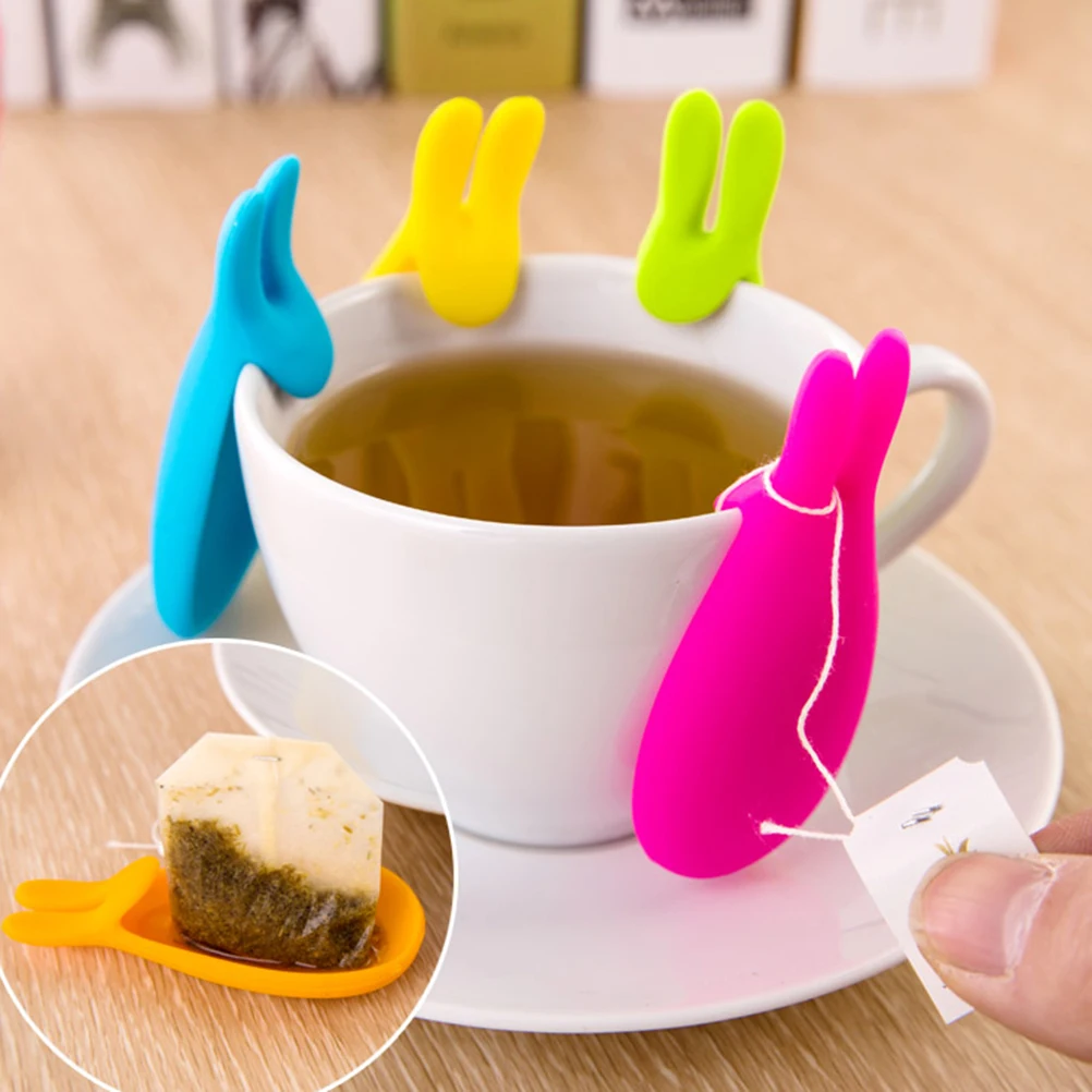 Cute Snail Rabbit Wine Label Identification Sticker Party Glasses Markers Sign Tea Bag Infuser Holder 5 Pcs Random Colors wine glass marker,wine glass decorations