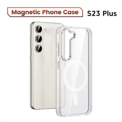 Toocki Magnetic Transparent TPU Phone Case - Soft Border Protective Cover for 3 Pack (SMS S23Plus)