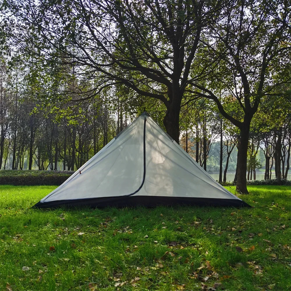 Camping Inner Tent 2-3 Person Outdoor Ultralight Pyramid Tent Inner Tent Rodless Portable Four Seasons Teepee