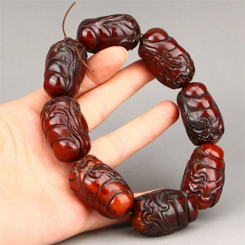 

Crafts Miscellaneous Fidelity Tibet Yak Skull Carved Bracelet Yak Skull Guan Gong Avatar Bracelet Rosary Bracelet Bracelet