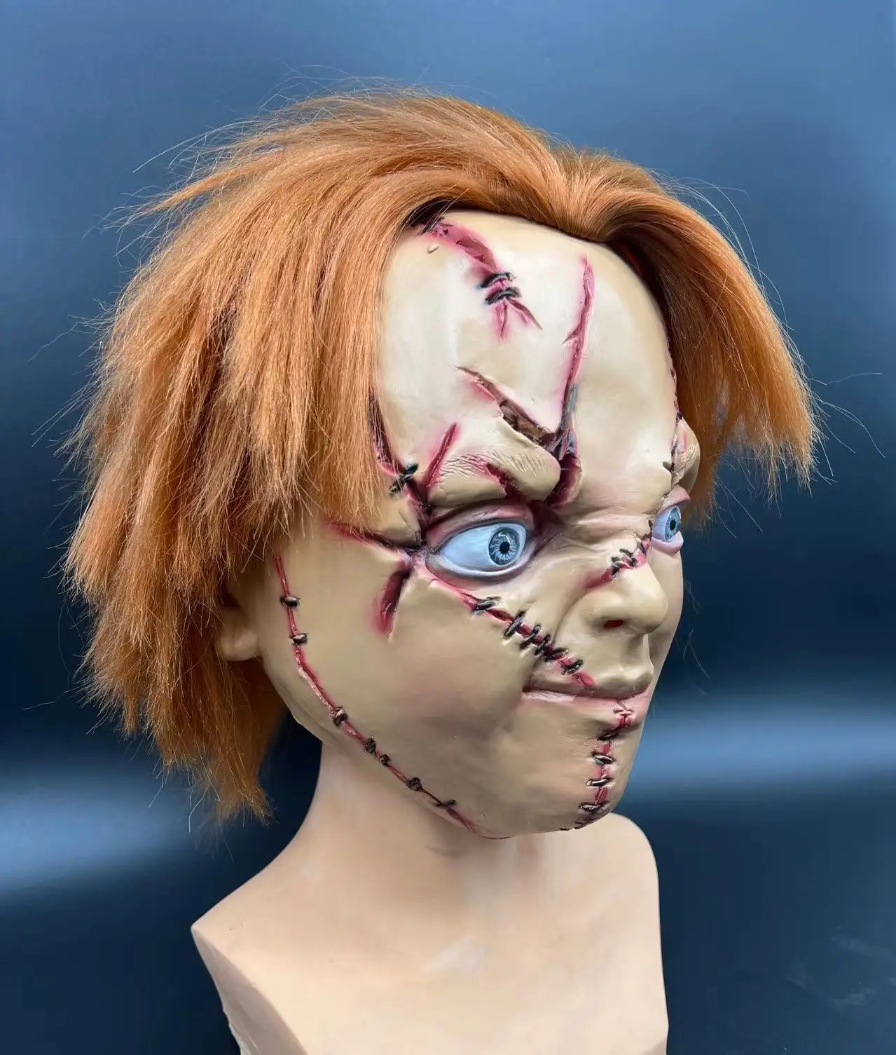 Film Horror Good Guy Mask With Hair Monster Masquerade Deluxe Novità Costume Halloween Party Latex Full Head Mask Prop
