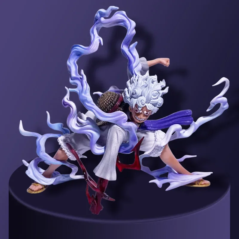 

19cm One Piece Luffy Gk Anime Figure Sun God Nika Luffy Gear 5 Action Figures Doll Pvc Statue Collection Ornament Model Toy Gift