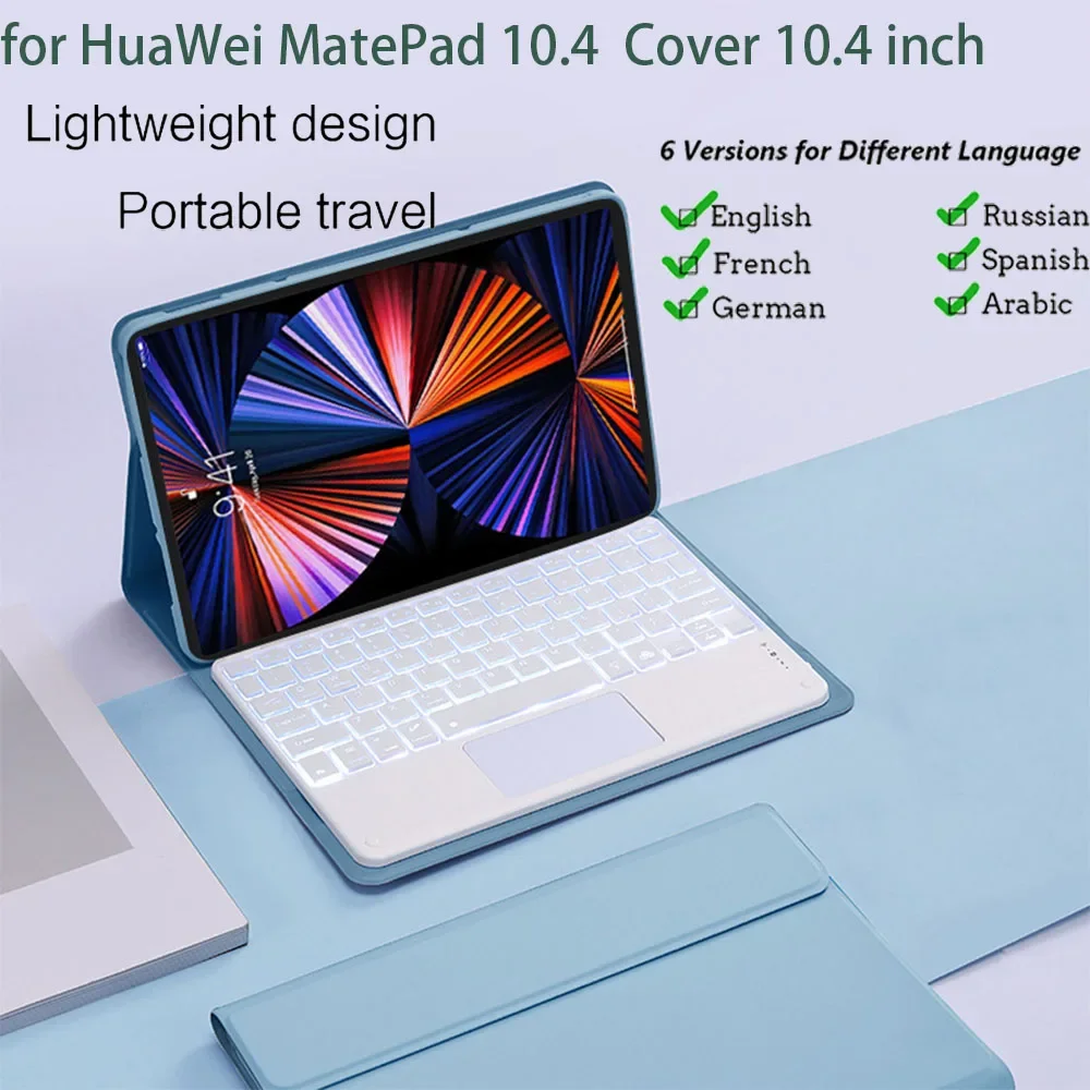 

Keyboard Case for Huawei Matepad 10.4 Magnetic portable Keyboard Cover For Huawei 10.4 inch Case Russian Hebrew Arabic Keyboard