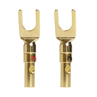 ขั้วต่อสเปดชนิด Y/U โลหะผสมทองแดงแบบไม่มีบัดกรีสำหรับโพสต์ผูกเครื่องขยายเสียงลำโพง 6