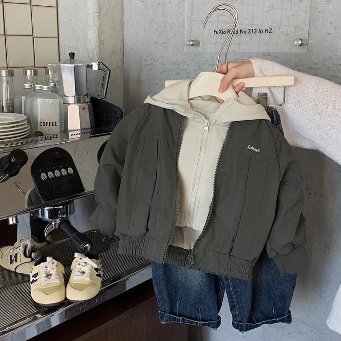 봄 가을 신상 아동 한국판 후드 지퍼 자켓 오픈 가디건 베이비 캐주얼 자켓 상의