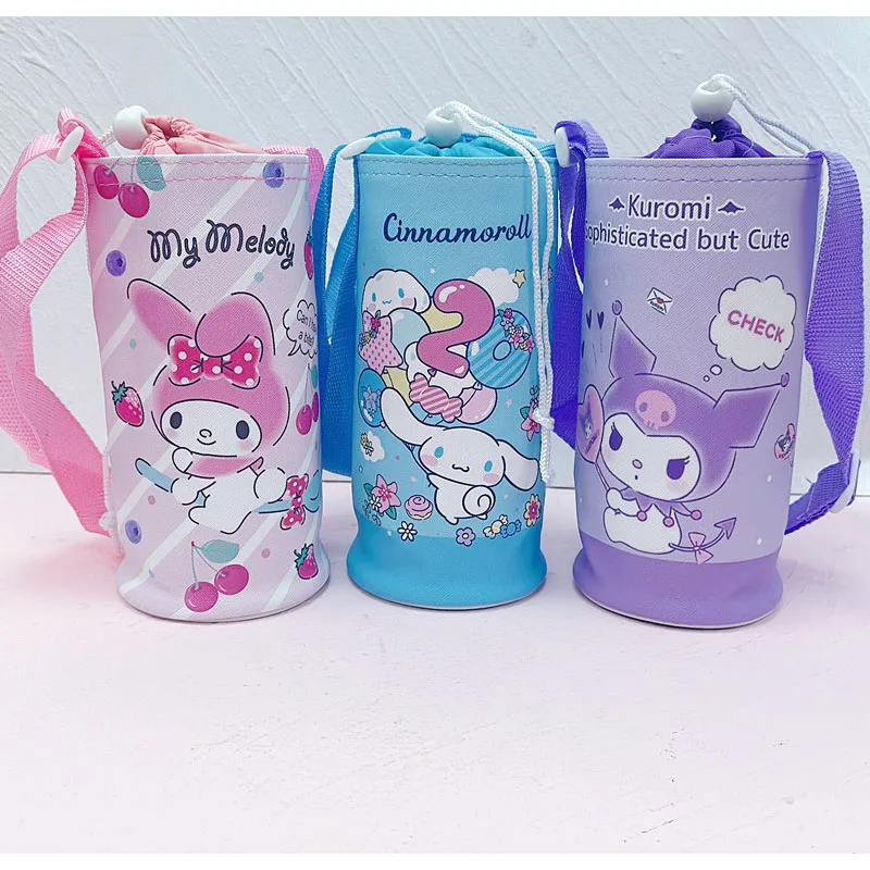 

Cartoon Sanrio Mug Bags Hello Kittys Accessories Cute Kawaii Anime Pu Water Bottle Insulated Mug Organizer Toys for Girls Gift