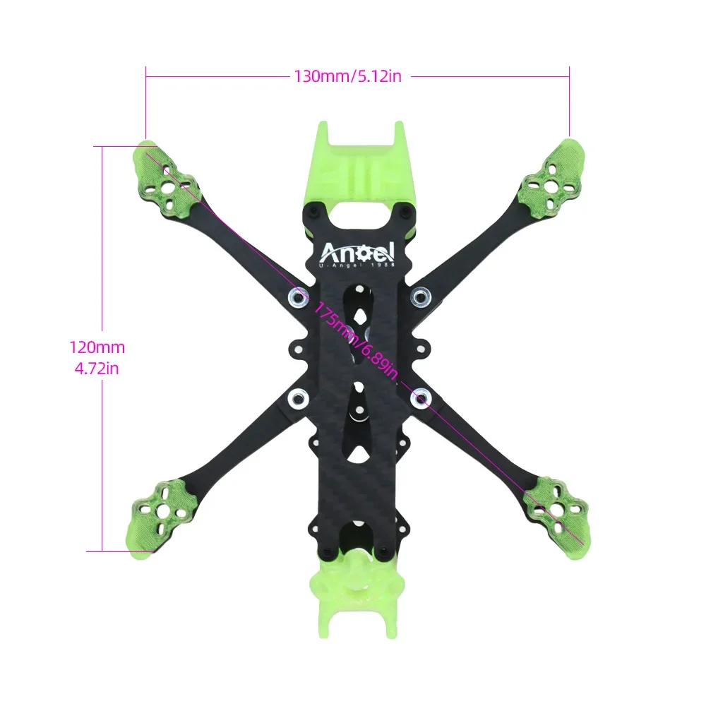 UAngel Angel 1,6/2/2,5/3/3,5 Zoll Carbonfaser-Rahmenkit mit 3D-Druck für 1,6-3,5 Zoll FPV Freestyle Drohnen-Spielzeug – Detail 27