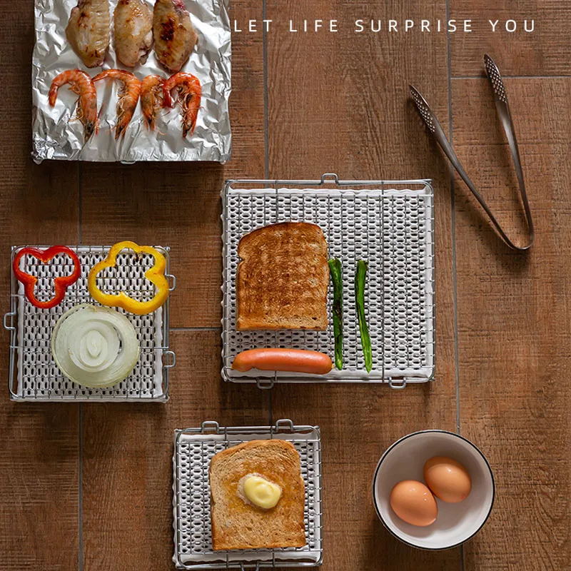 No handle Japanese barbecue far-infrared radiation Ceramic BBQ net sandwich rice cake grilled fish direct fire grill mesh