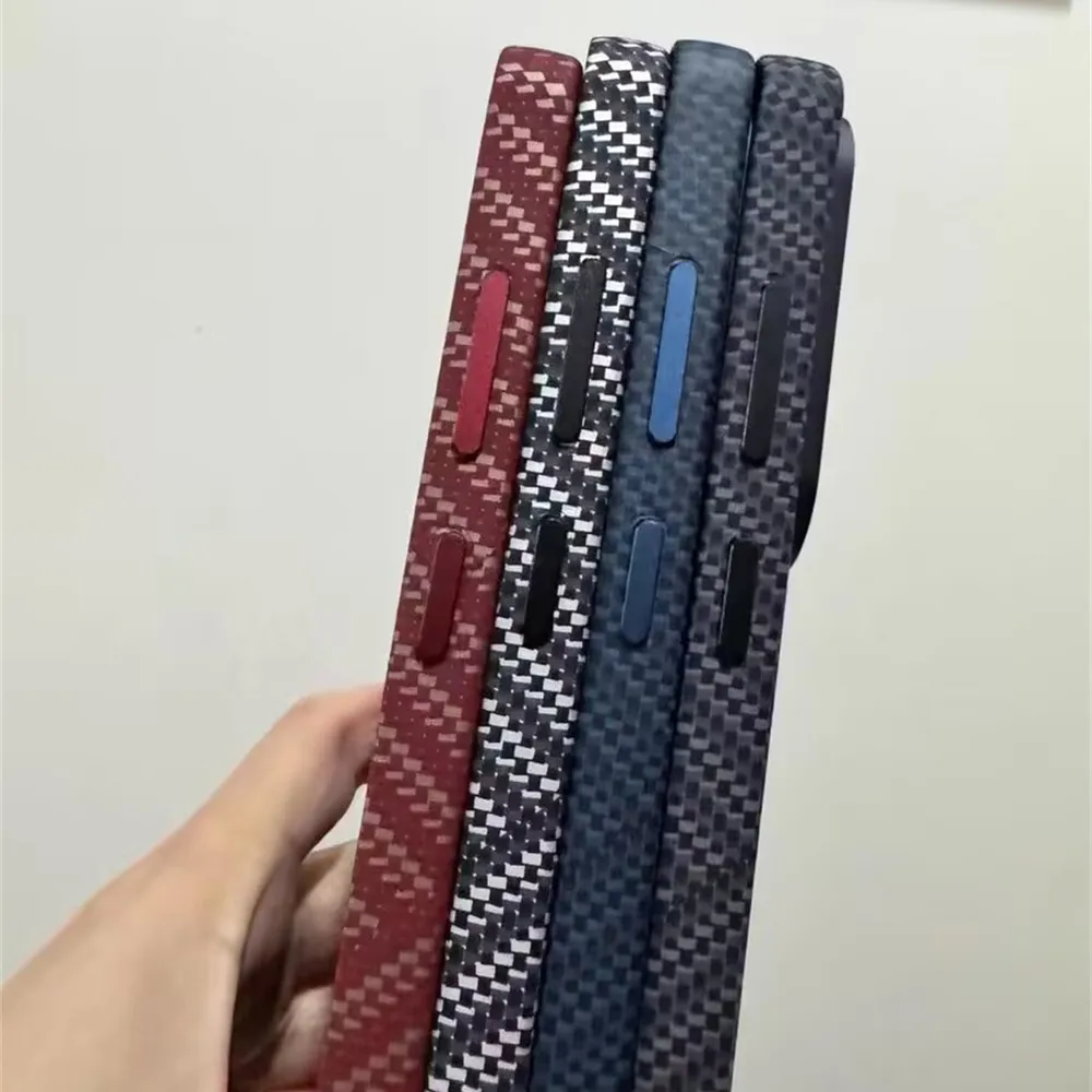 Luxury Ultra Slim Magnetic Carbon Fiber Case with Wireless Charging Capability