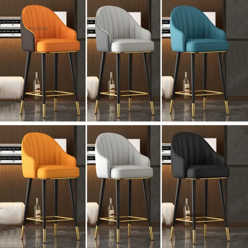 Minimalist Modern Living Room High Bar Chairs Home Furniture Restaurant Bar Stool Hotel Swivel Backrest Armchair
