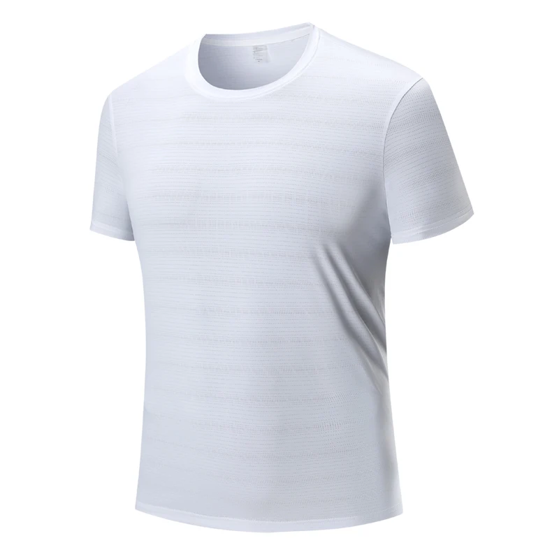 

Summer Sports Ice Silk Quick Dry Fitness Short-sleeved Men's Large Size Basketball Training Sports T-shirt Casual O-neck T-shirt