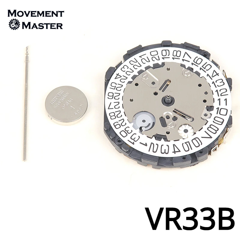 

VR33 Movement Japan's New VR33B Quartz Movement 6Hands 6/9/12 Small Second Date At 3 Watch Movement Accessories