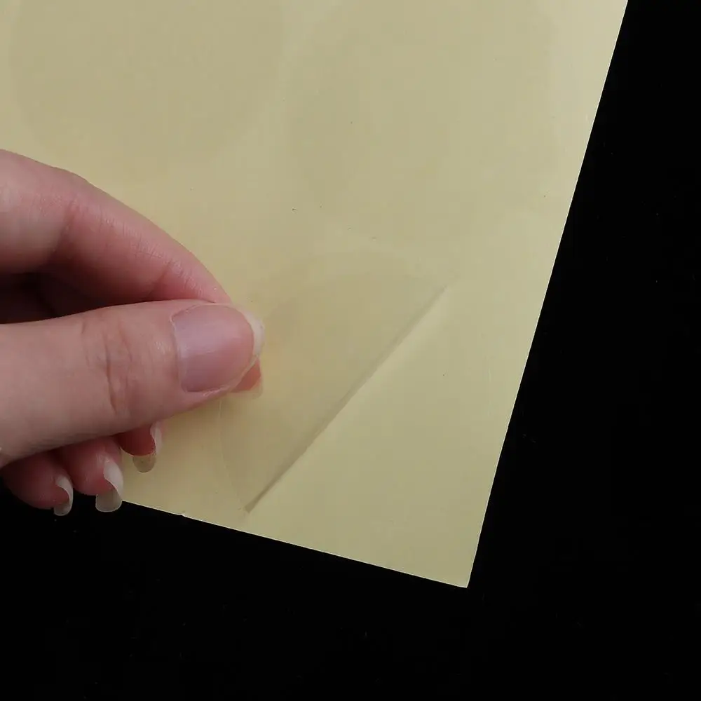 8/24/48/70/96/132pcs Transparent Round Gloss Clear PVC Dot Sticker Self Adhesive Label Wafer Seal 1 Sheet New