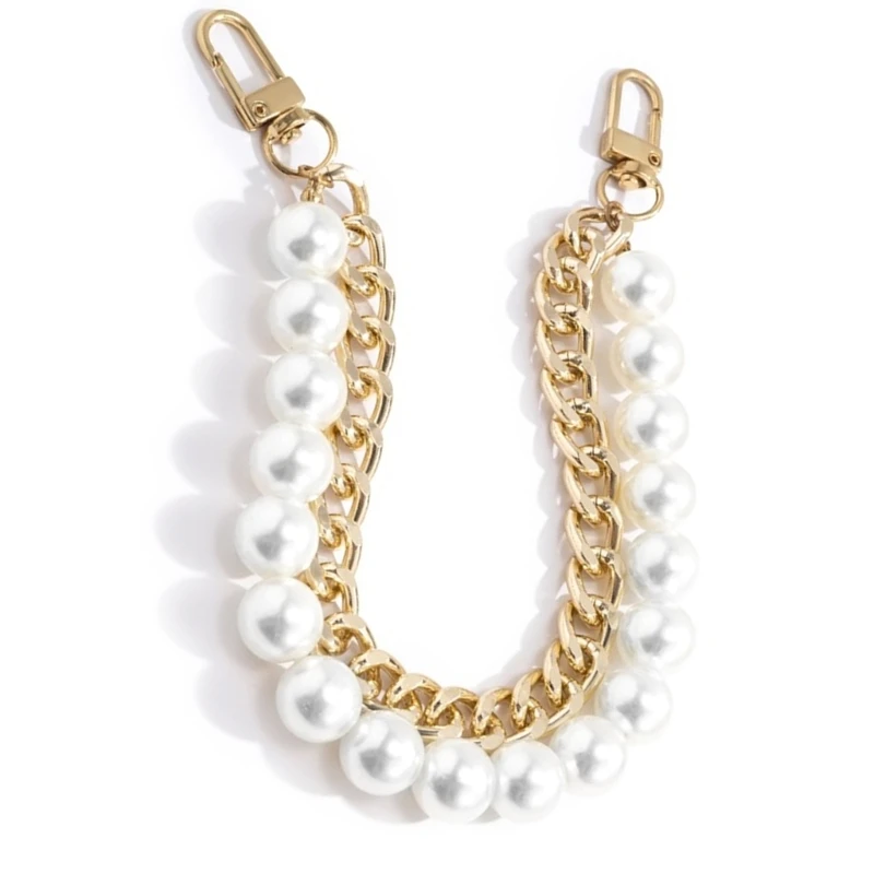 Vintage Pearl Bag Strap For Handbag Double Layer Chain Pearl Lanyard