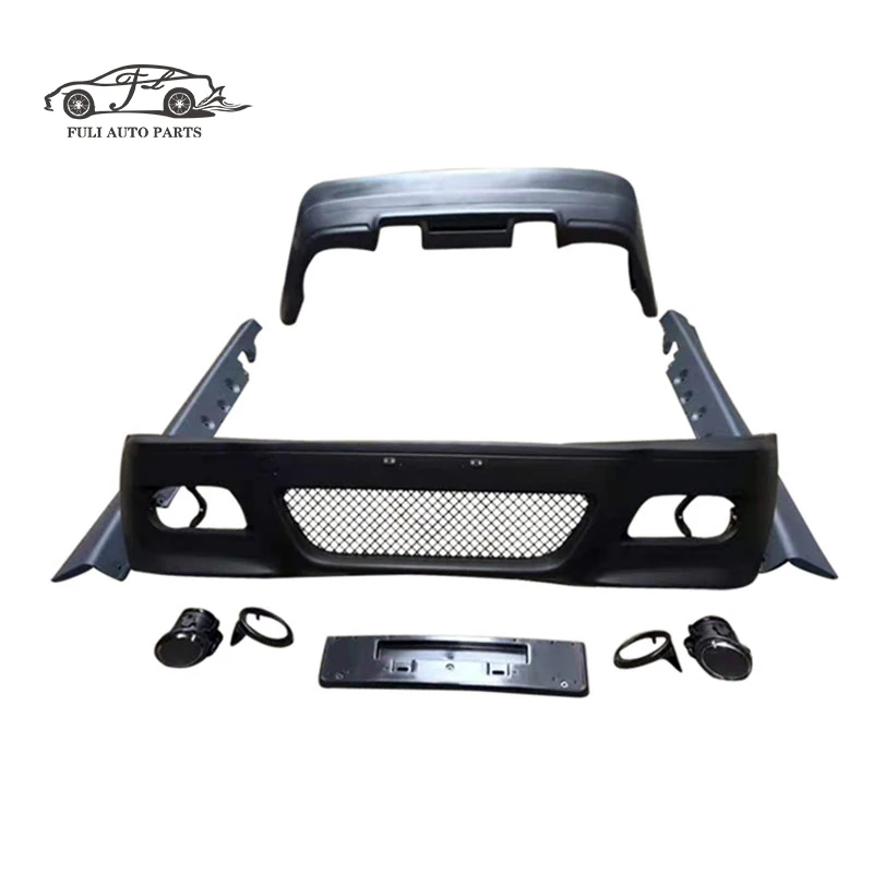 Fuli Car Bumper M3 Style Paraurti Anteriore Paraurti Posteriore Minigonne Laterali Fendinebbia Body Kit Adatto Per Bmw Serie 3 E46 1998-2005