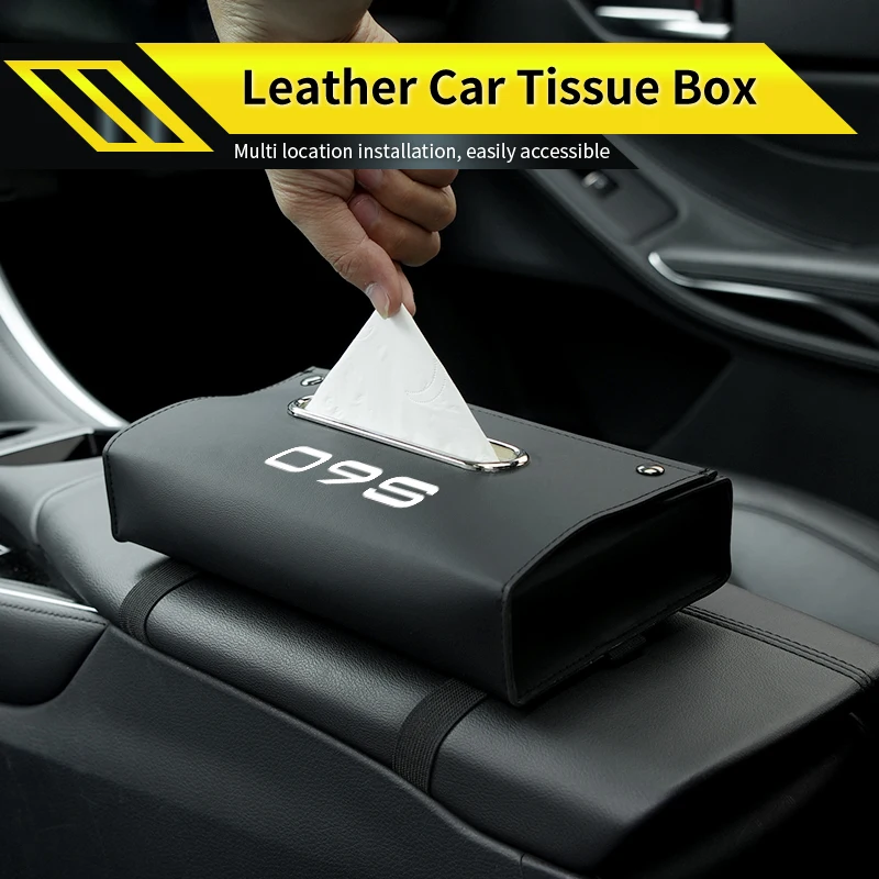 볼보 S60 XC90 XC60 C30 C70 XC40 V40 XC70 V70 V60 V50 S80 S40용 가죽 차량용 걸이식 티슈 박스 티슈 정리함