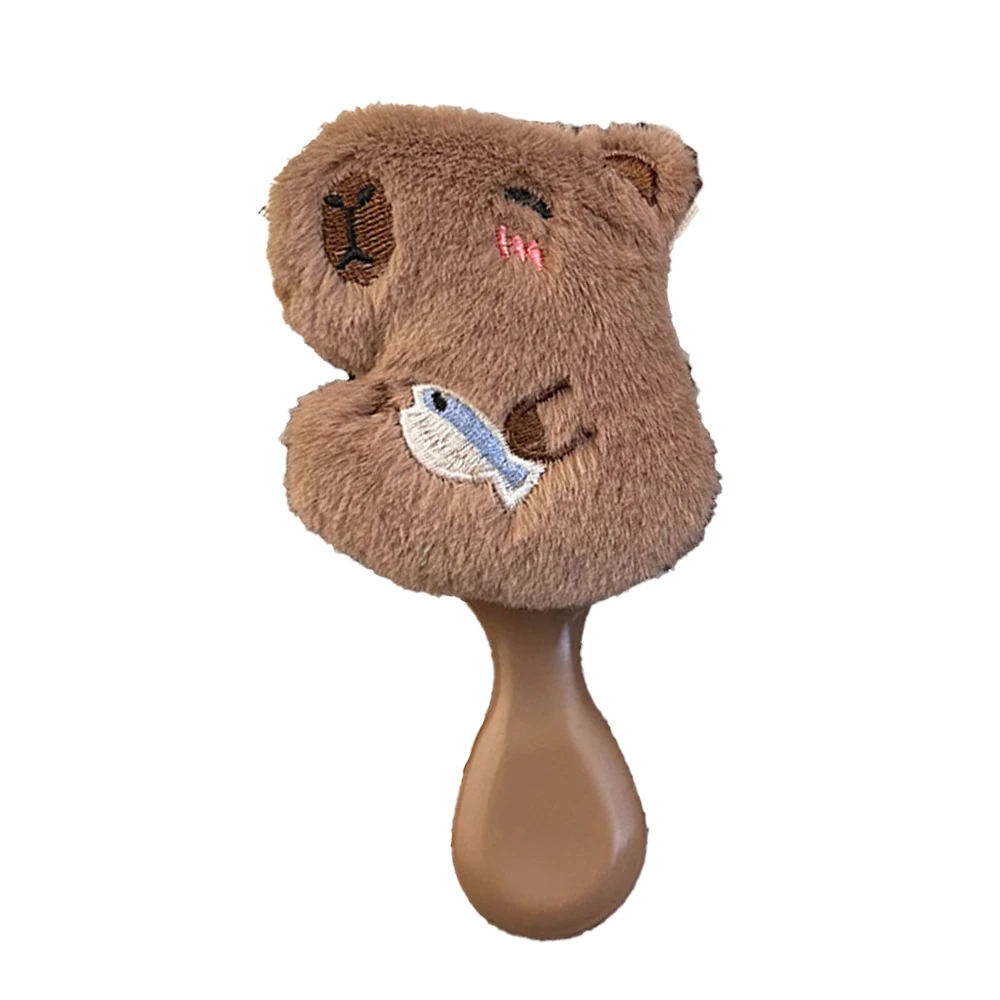 1pcs Mini Cute Cartoon Apple Capybara Plush Air Cushion Hairbrush Hug Fish Capybara Plush Scalp Massage Comb 5