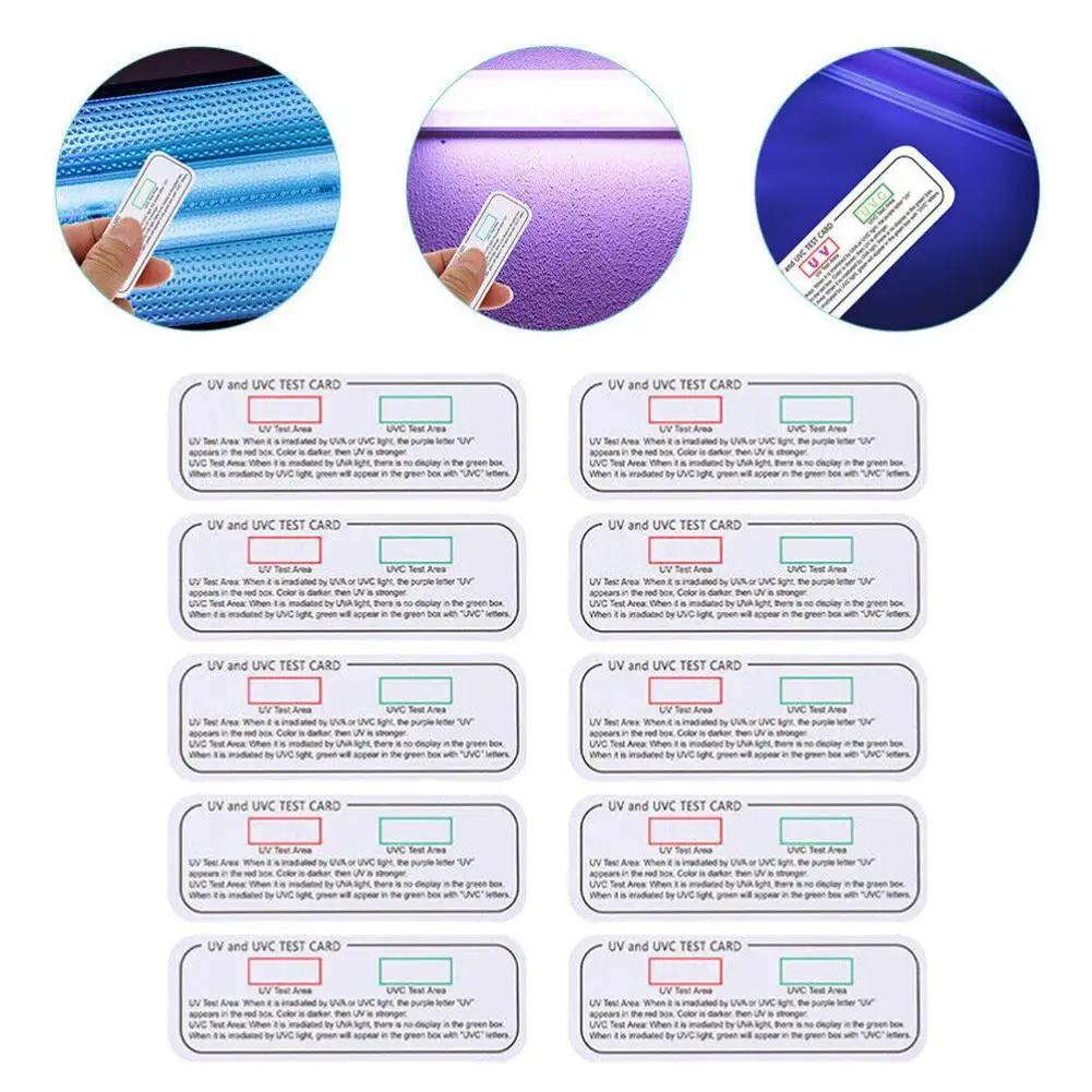 

10PCS/lot Light Ultraviolet Sterilization UV Test Cards UVA UVC Test Cards Light Wavelength Indicator Cards UV Test Accessories