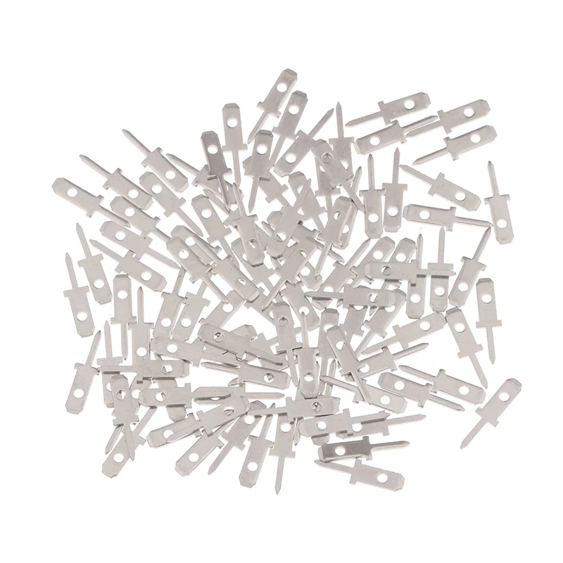 【Trusted】 50pcs 2.8 Inserts Plug Spring Terminal Solder Lug Thickness 2.8*0.8mm One Legs , Welding Sheet.