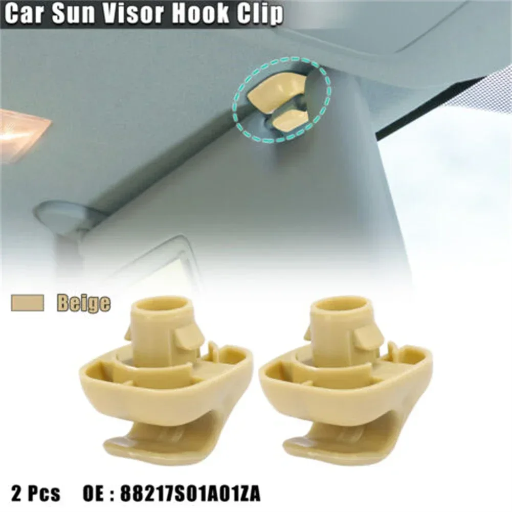 2PCS Sun Visor Clips For Honda Civic 2001-2005, CR-V 1997-2001, Acura RSX/TSX – Grey