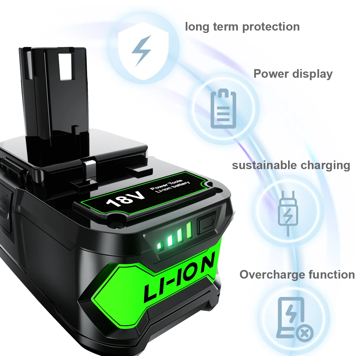 VANON Replacement for Ryobi 18V Battery 9.0Ah Lithium ion 18 Volt Batteries  Replacement for Ryobi One 18V Cordless Tools P102 P107 P105 P104 P103 P108