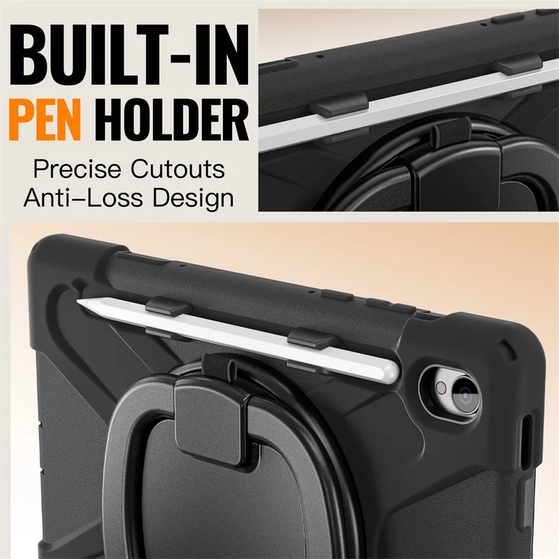 Heavy Duty Rugged Tablet Case with Hand Ring Stand Strap