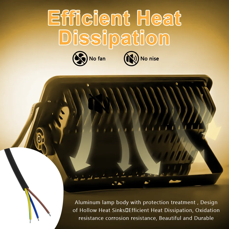 Description Picture 4 of itemOutdoor 220V LED Floodlight 400W 200W 100W 50W LED Street Spotlight Lamp IP66 Waterproof Led Flood Light for Home Lighting