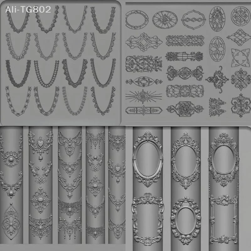 3D 실리콘 네일 아트 몰드 유럽 스타일 복고풍 패턴 레이스 디자인 장식 DIY..