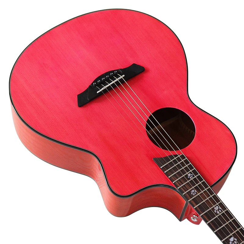 Solid Wood Spruce Top Classic Head Acoustic Guitar 40 Inch Cutway