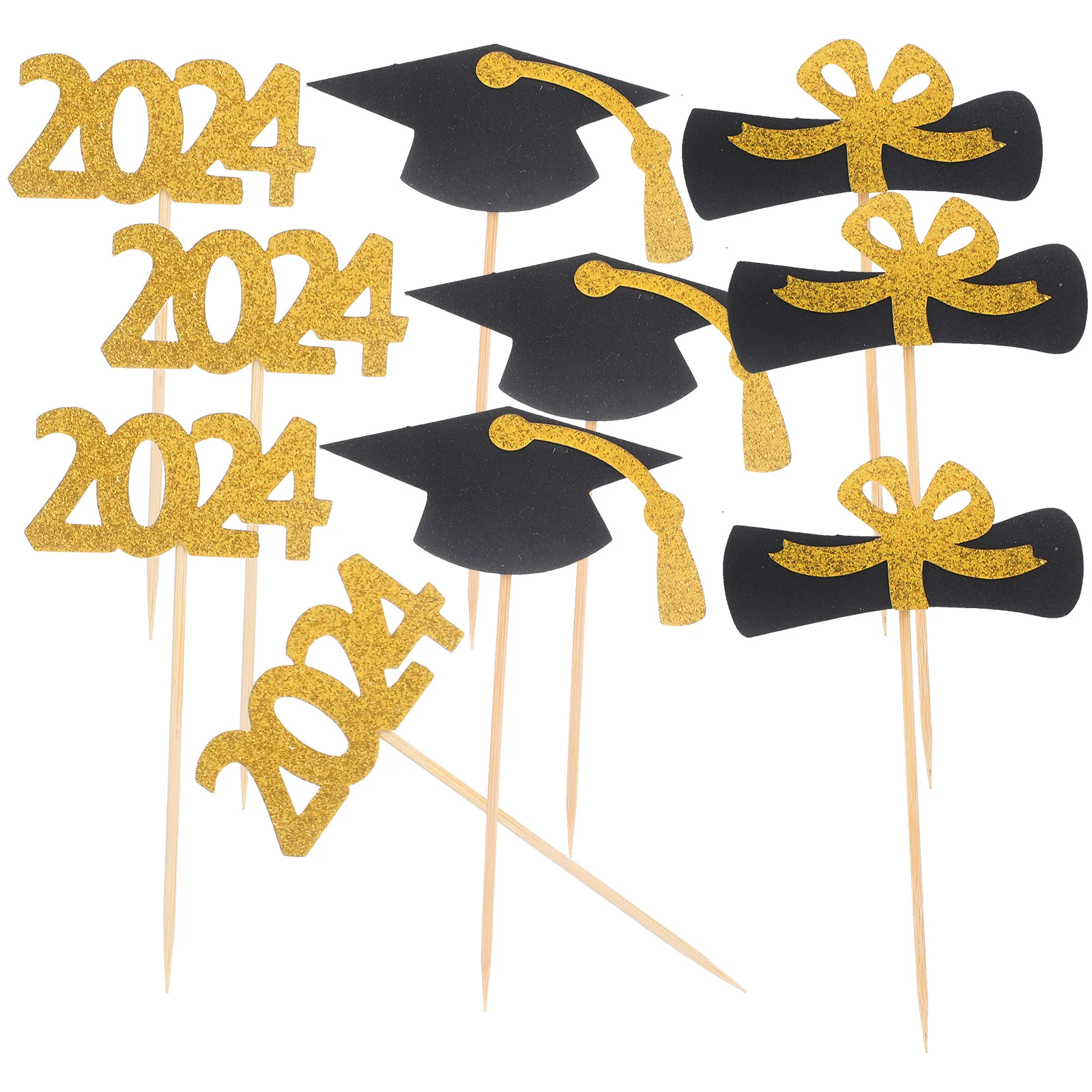 

Graduation Paper Cupcake Toppers Decorative Cupcake Graduation Cake Picks Cake Decors For Graduation Party