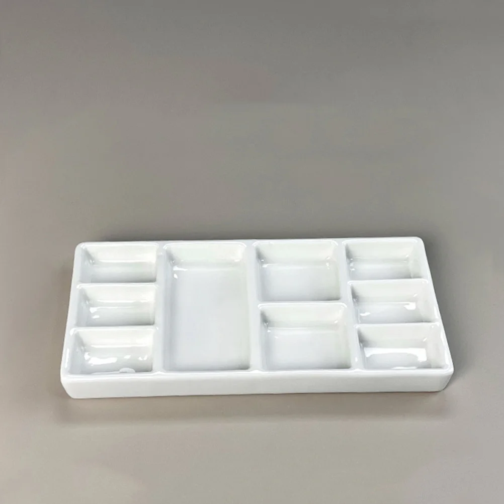 Ceramic Paint Pallet Watercolor Gouache Rectangular Pigment Tray Oil Painting Pallet Palette Art Pigment Plate Ink Plate